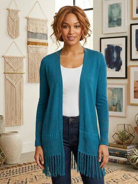 Michael Kors Cyan Blue Cardigan Sweater (L)